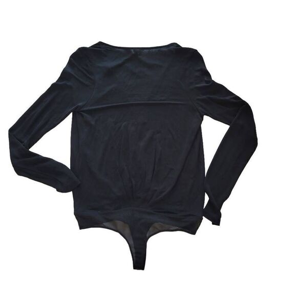 Free people womens Sz S black long sleeve bodysuit blouse - Picture 3 of 6